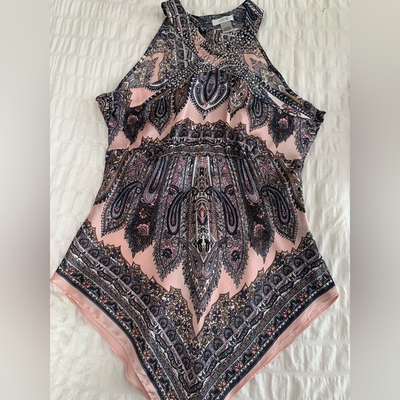 Cache Silk Handkerchief Halter Blouse - Picture 6 of 16